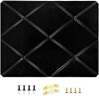 Aitakatta Black Velvet Pin Board 17x13in - Fabric Bulletin Board with Criss-Cross Ribbons for Wall Decor, Vision Board, Home Office School