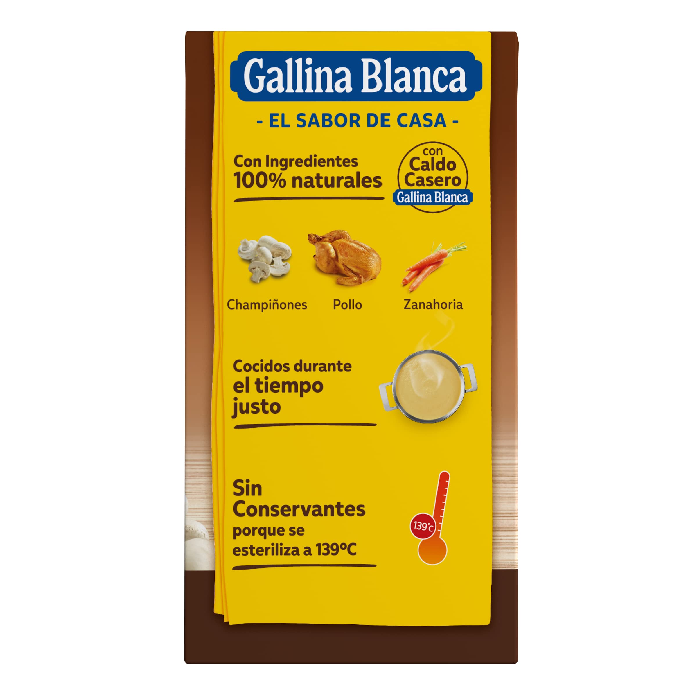 Gallina Blanca Crema Casera de Champiñones con Pollo 100% Natural Sin convervantes, 500 ml — view 4