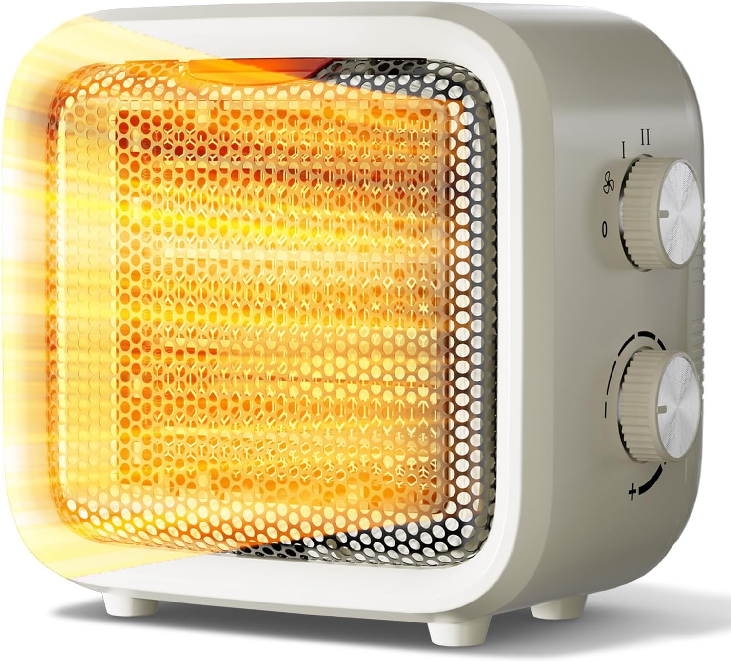 Small Space Heater,1500W PTC Mini Desk Heater,Portable Thermostat Heater,2S Fast Heat Quiet Safe for Bedroom Office