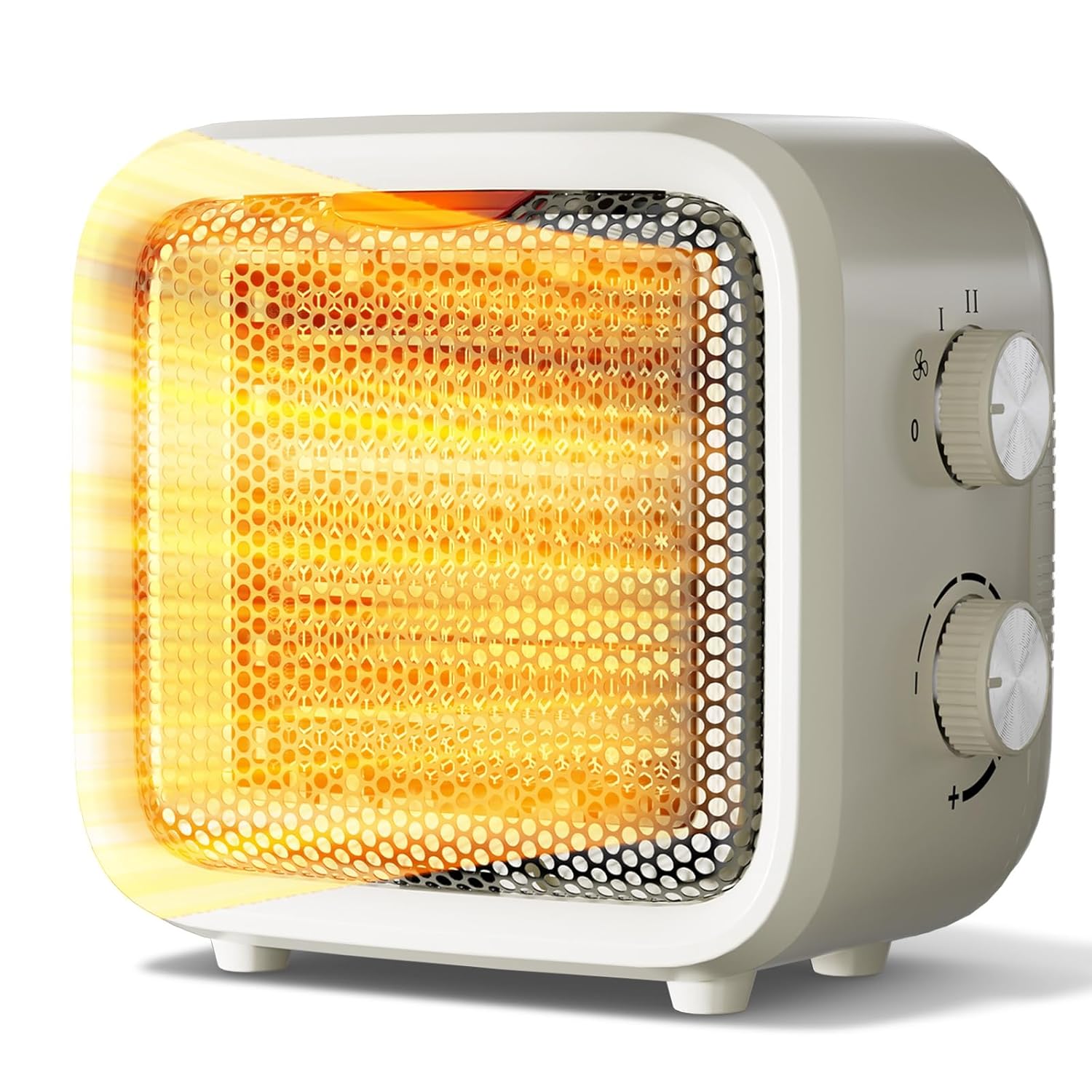 Small Space Heater for Indoor Use 1500W Electric Portable Heater with Thermostat 2S Fast Heating PTC Ceramic Heater