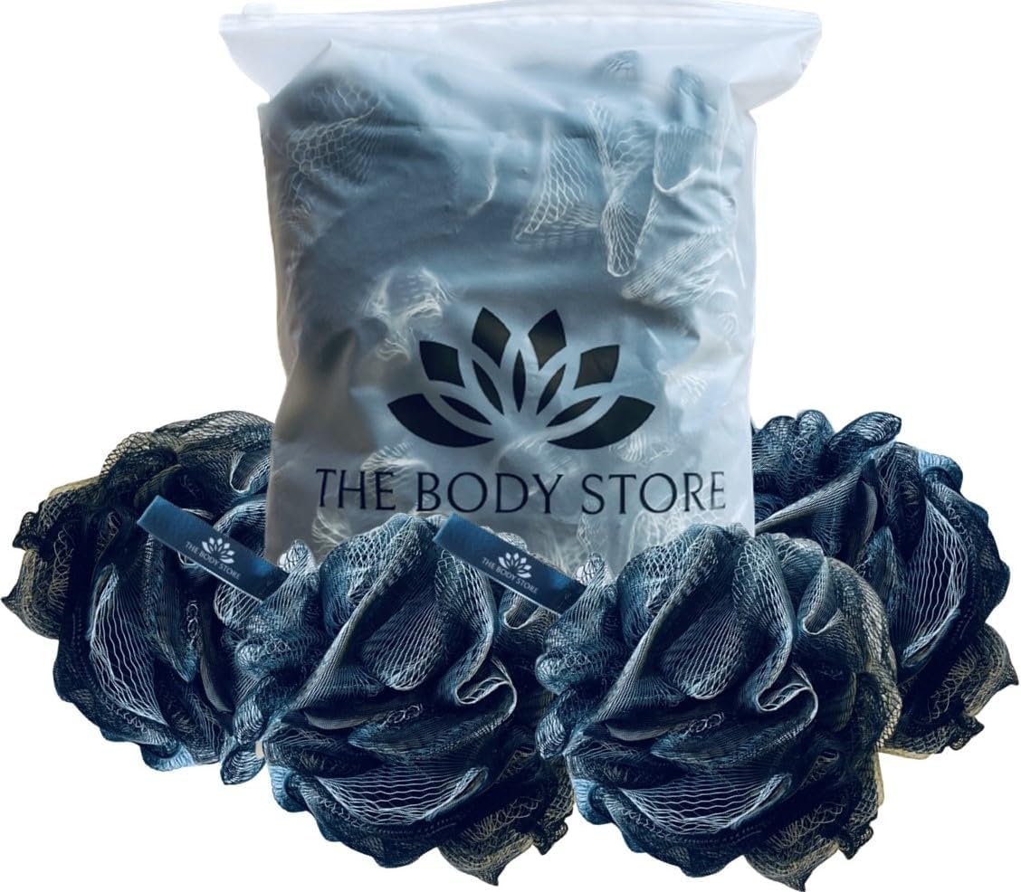 Premium Charcoal Loofah Set 4Piece Bath Sponge 50g Deep