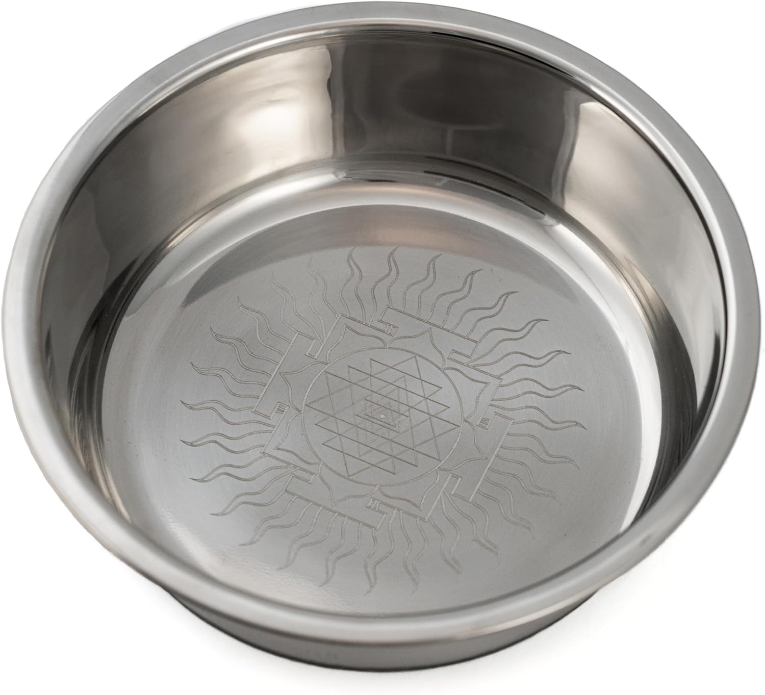 Numerana Life Enhancing Pet Bowl with Grabovoi Numbers and sacred geometry, Energy Healing Bowl for Pets, Stainless Steel Bowl for Dogs and Cats, Structured Water or Food Bowl for Pet Wellness by SANA