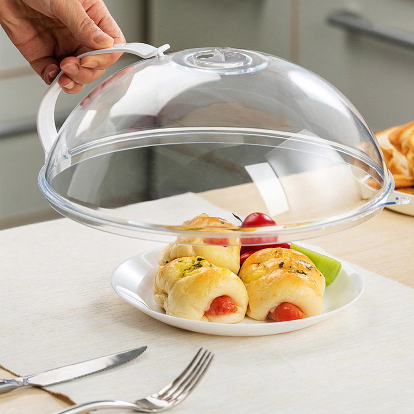 Kitchen FX Set Of 4 Clear Microwave Plate Covers - Sizes 6.5, 7.75, 9, 10.25 Inch