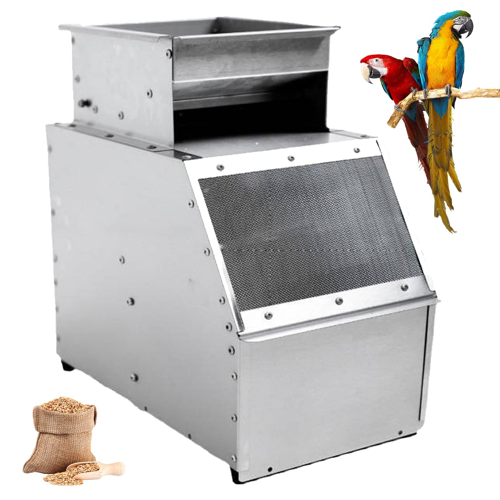 Macchina Elettrica Per La Ventilazione Dei Cereali, Separatore Di Bucce Per Mangime Per Uccelli Con Ventola A Velocità Regolabile, Capacità Di 30–40 kg/h, Macchina Per La Pulizia E La Cerni Dual-Fans