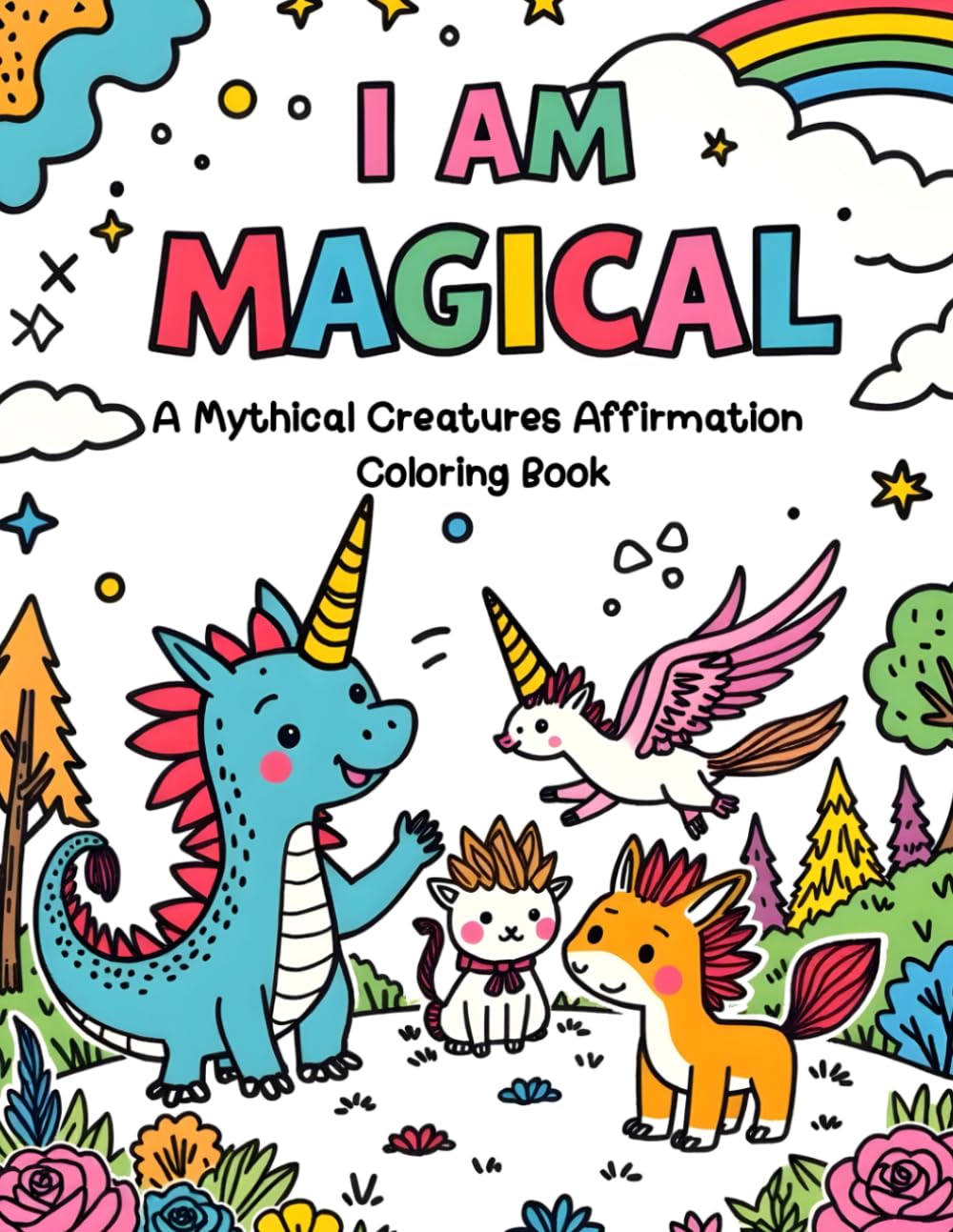 I Am Magical: A Mythical Creatures Affirmation Coloring Book