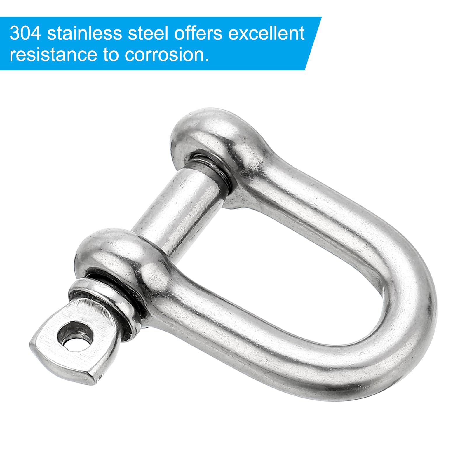 PATIKIL Lot De 8 Manilles à Goupille à Vis En Acier Inoxydable 316 Forge De Qualite Marine Pour Chaines Cables Metalliques Exterieur 39 Mm 100 Kg Argente