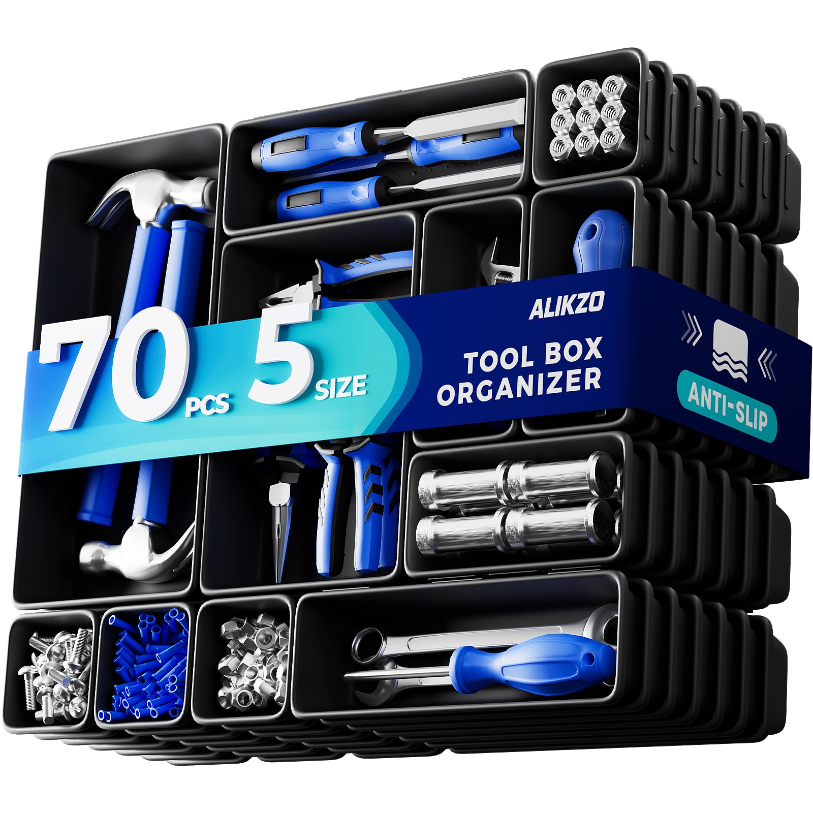 ALIKZO 70 PCS Interlocking Tray Set
