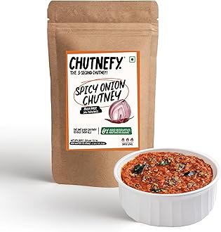 - CHUTNEFY|Spicy Onion (Kara) Chutney|100% Natural Ingredients|250gms (Dry/Reusable Bulk Pack)|Add Water to Make 1000ml|20+ Servings|The All-time Classic Red Chutney