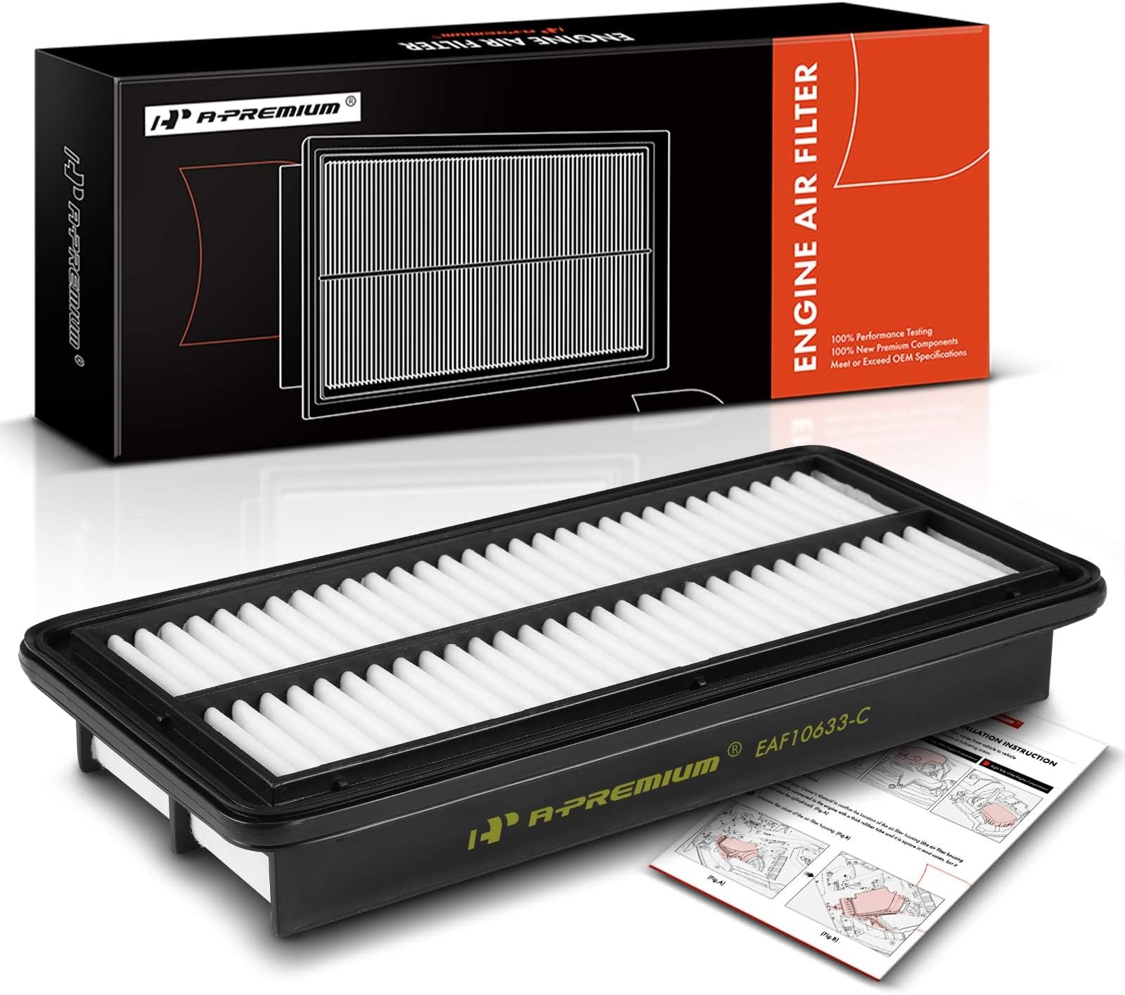 A-Premium Engine Air Filter Compatible with Suzuki SX4 2007 2008 2009 2.0L, Replace# 1378080J00, 61949005