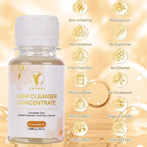 Miniatura 3 de Limpiador de pestañas concentrado de 1.7 fl oz (1.7 fl oz), champú profesional para extensiones de pestañas de salón y cuidado del hogar, hace 10