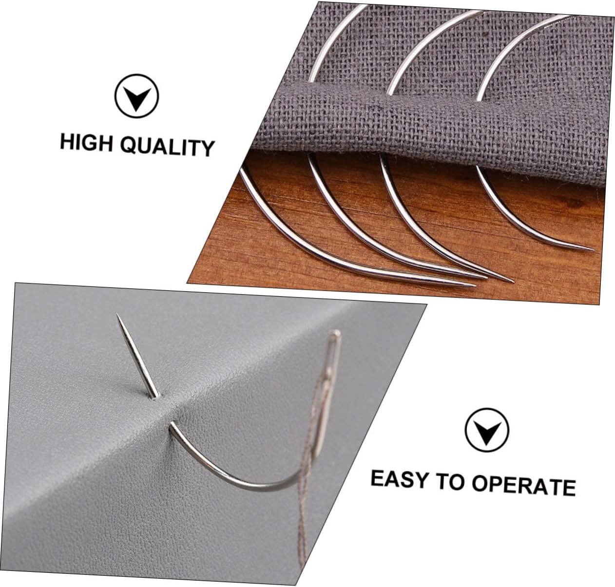 DOITOOL 200Pcs Curved Needles Eye Stitching Needles for Wig Making Upholstery Crafts Durable for Tailoring and Weaving