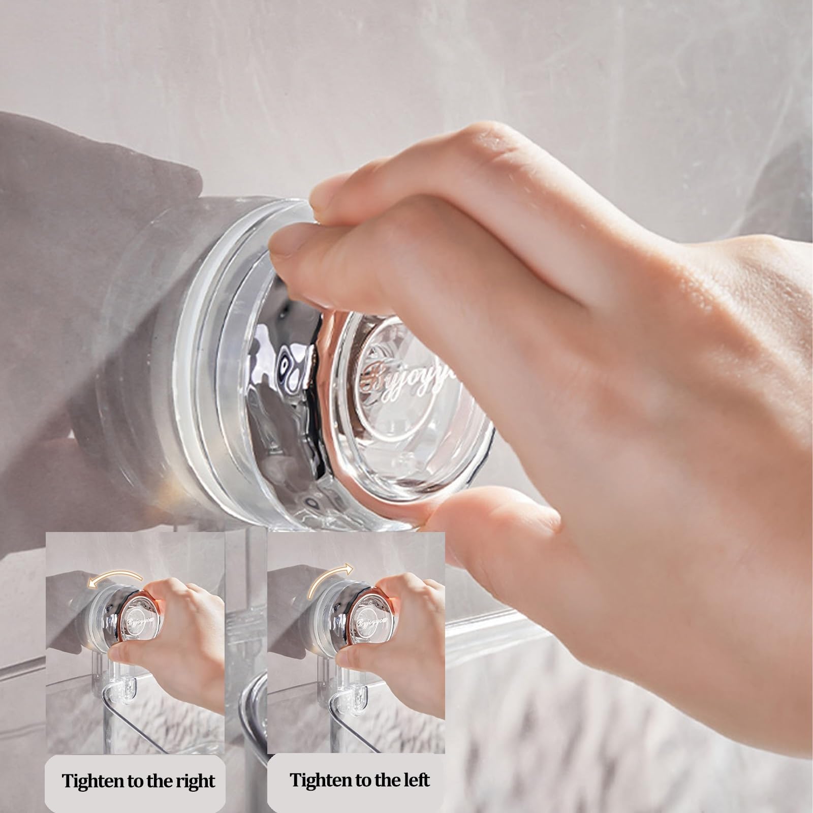 Organizador de ducha con ventosa, estante transparente montado en la pared para baño, cocina, instalación sin taladro, solución de almacenamiento extraíble, diseño de patrón glaciar de lujo ligero