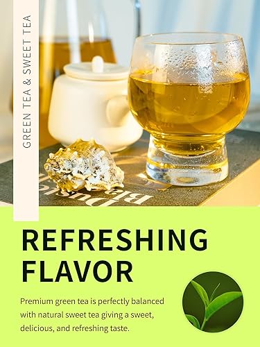 Miniatura 2 de TeeLux Bolsas de té helado dulce, té verde mezclado con té dulce natural, té verde helado refrescante de tamaño de un cuarto de galón, cero azúcar,