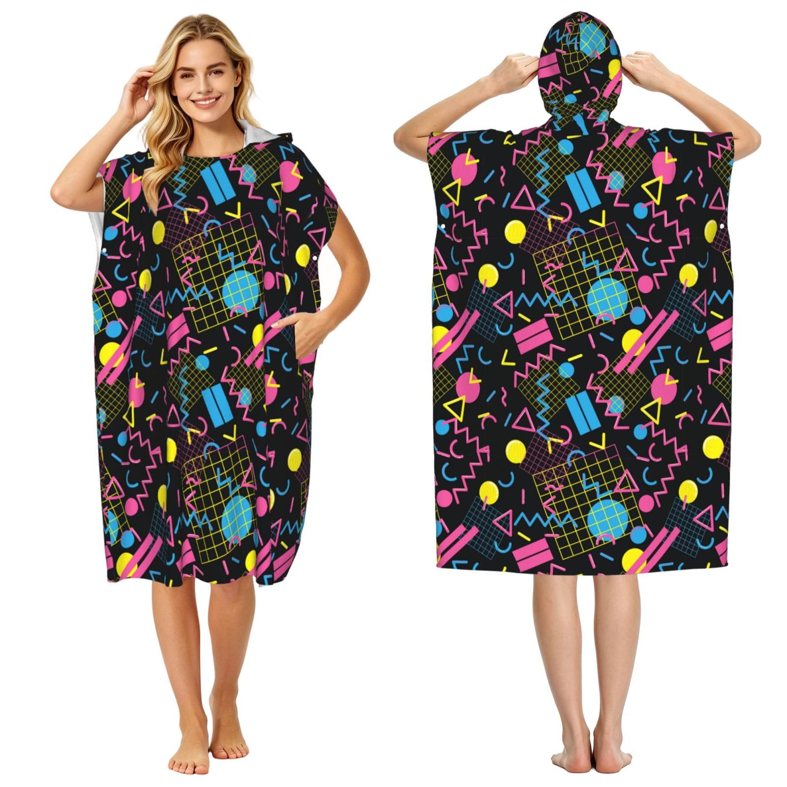 Noble Ren 8090memphis Adult Hooded Beach Towel Swimming Cover Outdoor Wearable Towels Bath Bathrobe Cape Quick Drying