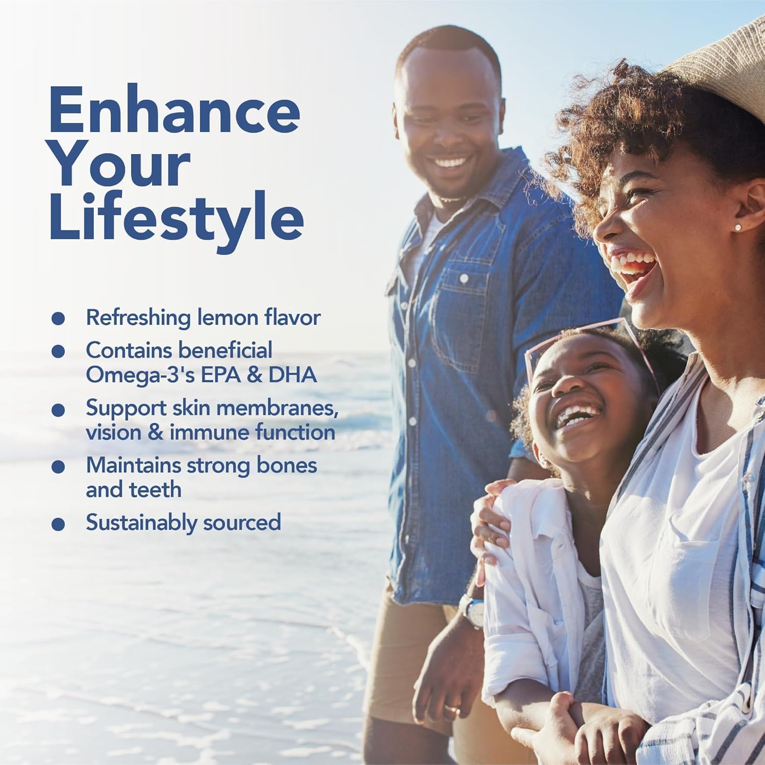 SOULSATION Icelandic Cod Liver Oil Liquid, Lemon (16oz - Pack of 2) - Vitamins A & D, EPA & DHA - Helps Vision, Skin Membranes & Immune Function - MSC Certified, Non-GMO