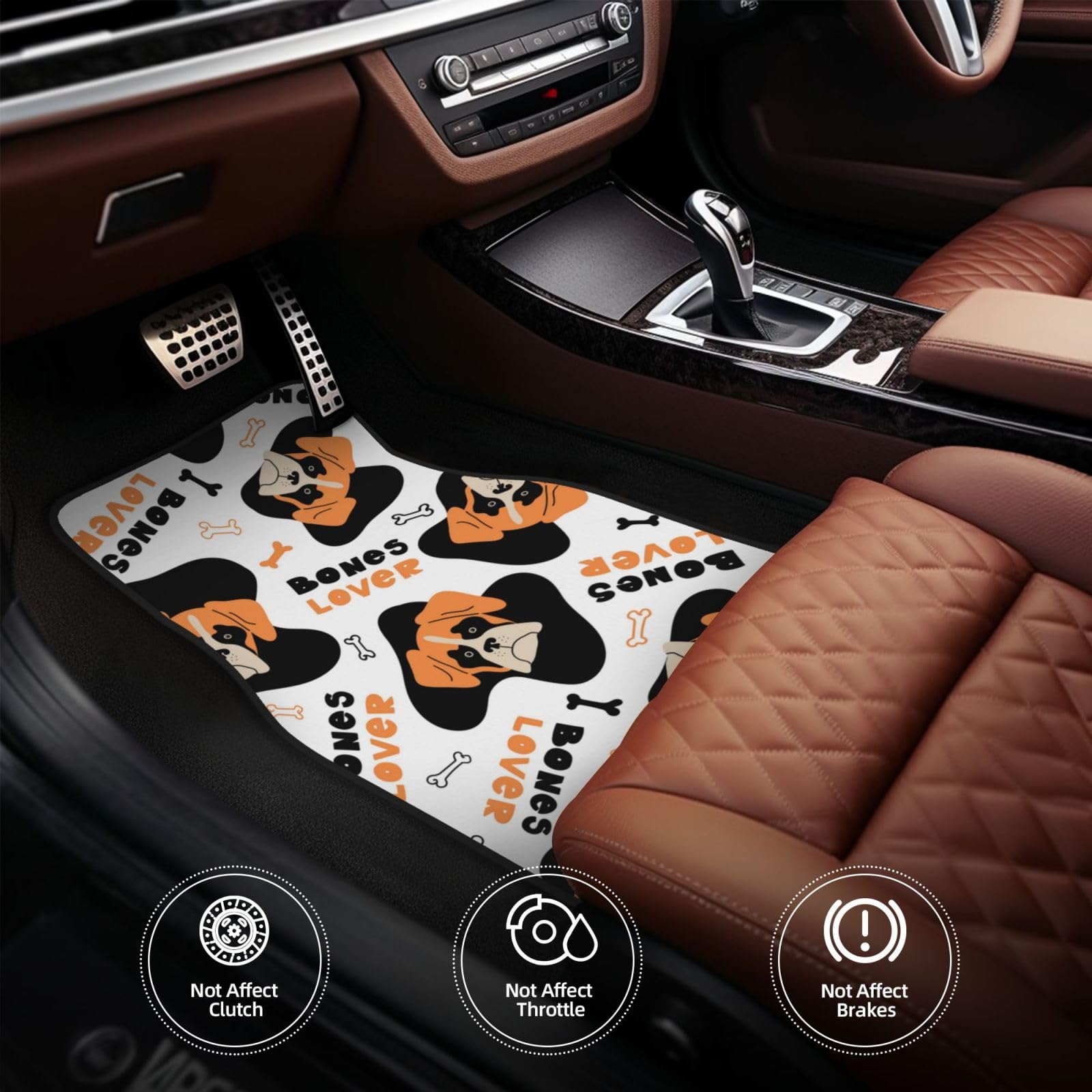 Nahtloses Vektormuster mit Boxershorts, 4er-Set Auto-Fußmatten, Neopren-Fußmatten für Fahrzeuge, rutschfeste Auto-Fußmatten, Autozubehör
