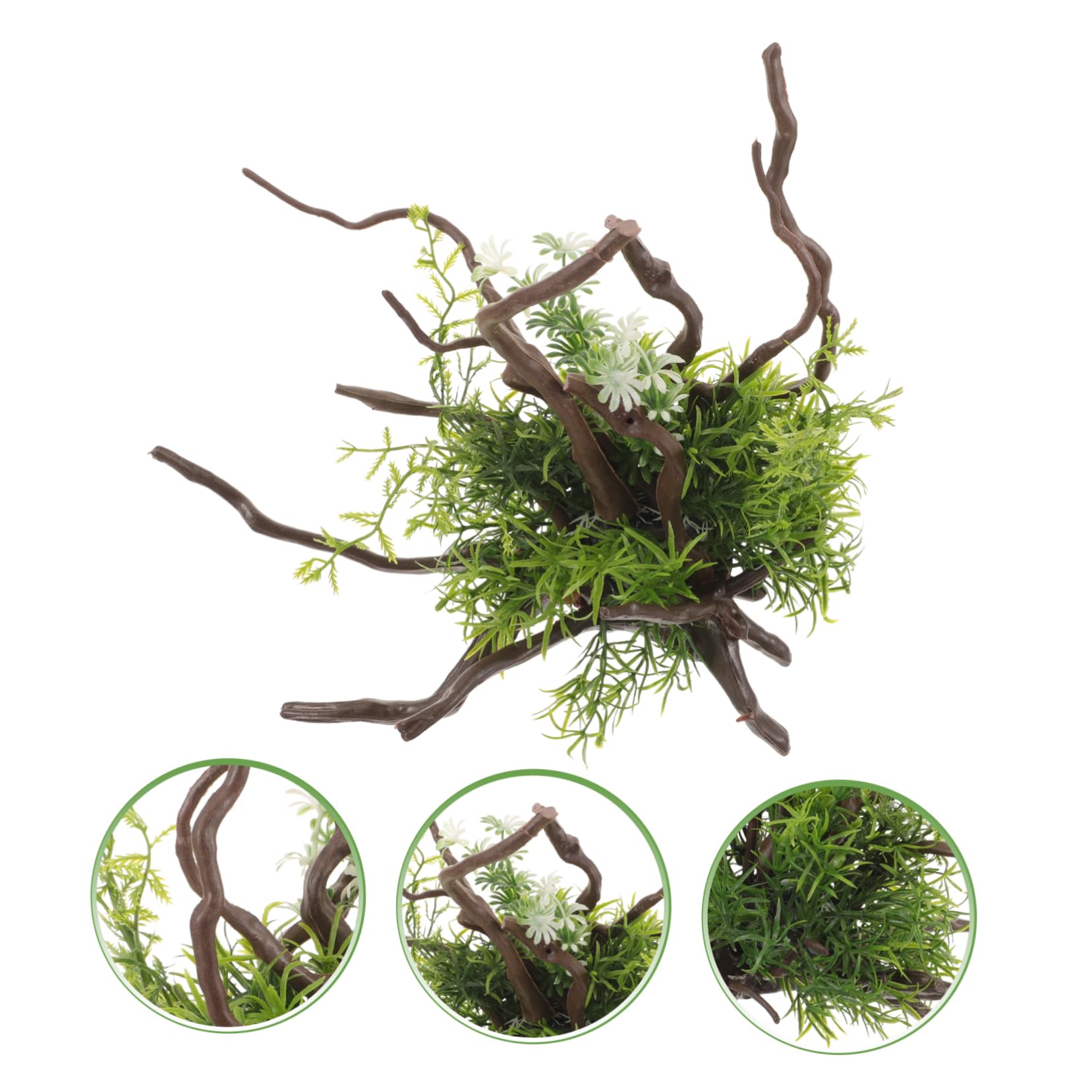 Sosoport 2 Stück Aquatische Verzierung Kunstrasenpflanzen pflanzenhalter für Aquarium Aquarienpflanze Luft kunstzweige künstliche zweige Aquarium Pflanzendekor gefälschtes Aquariengras Harz
