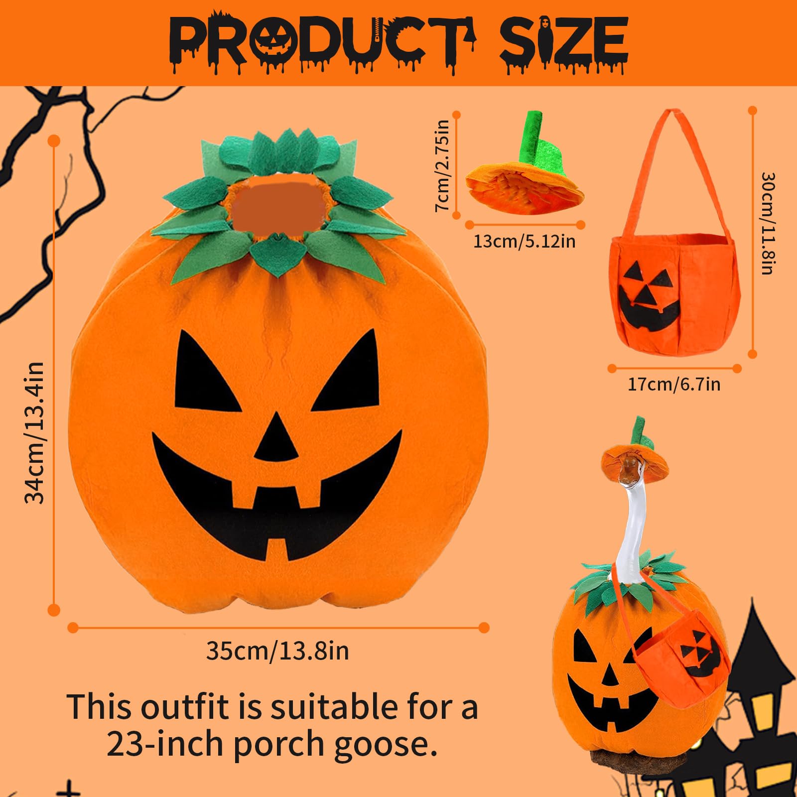 Kenmohuo 3Pcs Halloween Porch Goose Outfit - Image 2