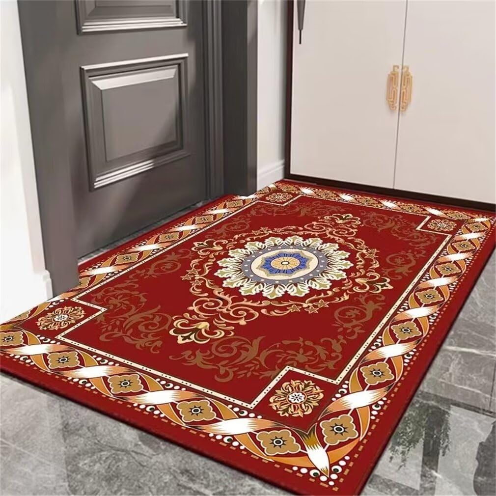 Tapis pour chambre fille 200x250cm rouge lavable et tapis de salon