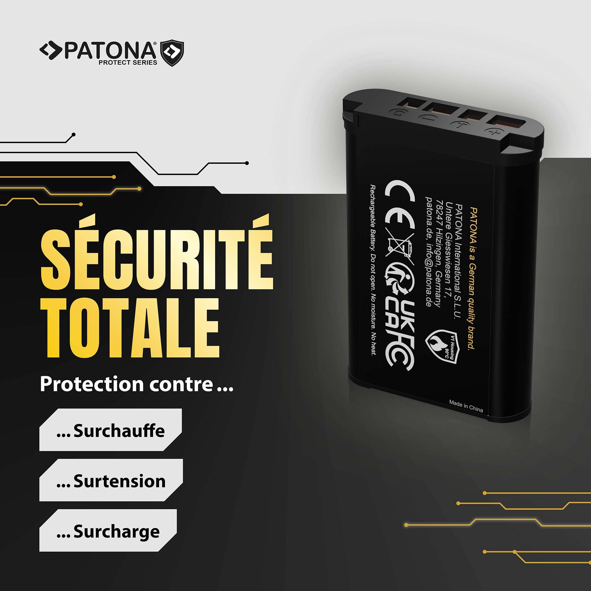 PATONA 2X Protect NP-BX1 Batterie 1090mAh – Remplacement pour Sony NP-BX1 – pour CyberShot DSC-RX100 II III IV V VI VII, HX50 HX60 HX80 HX90 HX99 HX400V WX500 – Double
