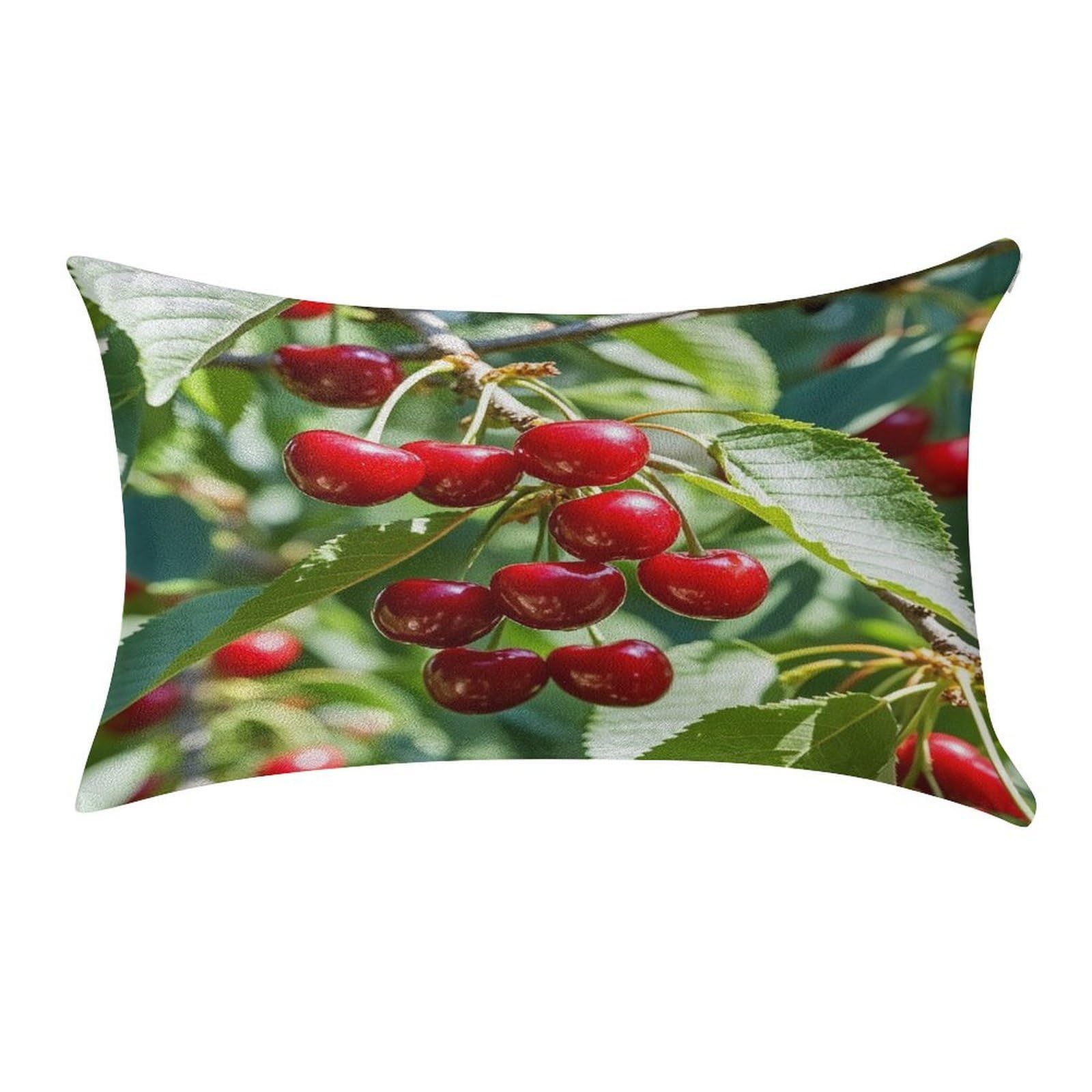 FekiLoot Cherry Pillow Covers Luxury Velvet Oblong Pillowcases Rectangular Throw Pillows Case Decorative Velvet Cushion Covers Ultra Soft Lumbar Pillow Shells 12 X 20 in
