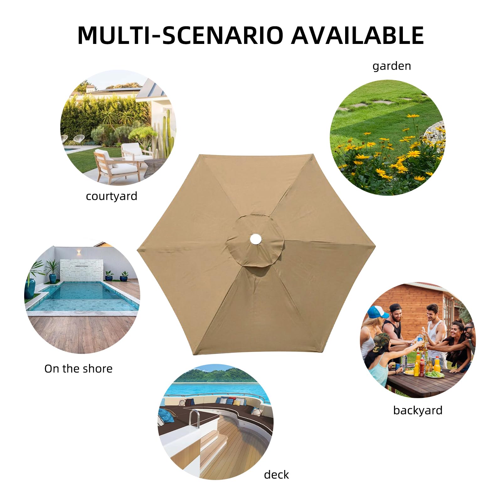 Pool Legs Replacement Maxant Replacement Parasol Canopy, Replacement Parasol Cover 2.7M/3M+6 Replacement Umbrella Cover
