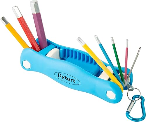 Dytert Juego de 8 llaves hexagonales plegables de precisión métricas Allen, de 0.059 in a 0.315 in, codificadas por colores para un uso fácil