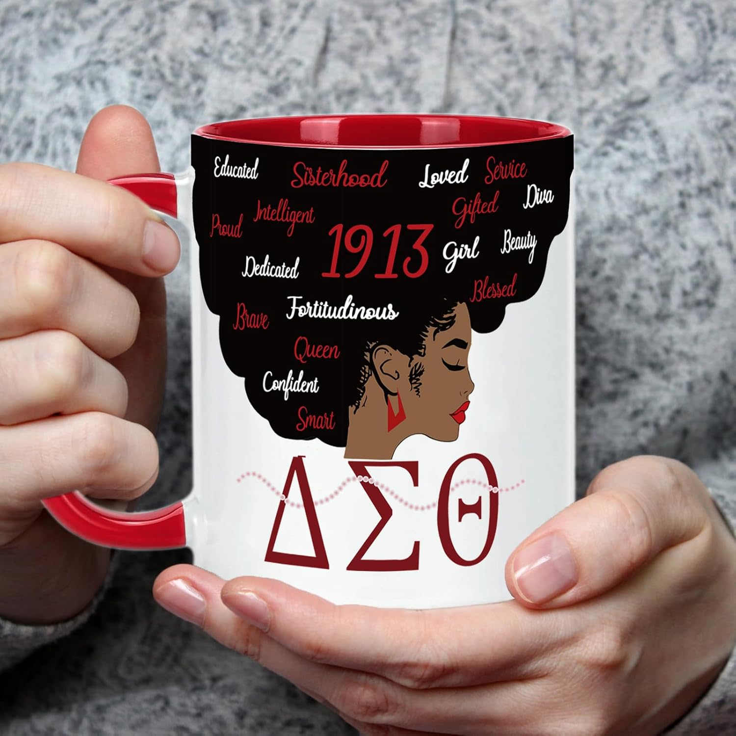 Toshiy Dst Sorority Gifts, Dst Mug, D S T Sorority Paraphernalia Mug, Delta Sorority Gifts for Women, 11 Ounce Red - Image 2