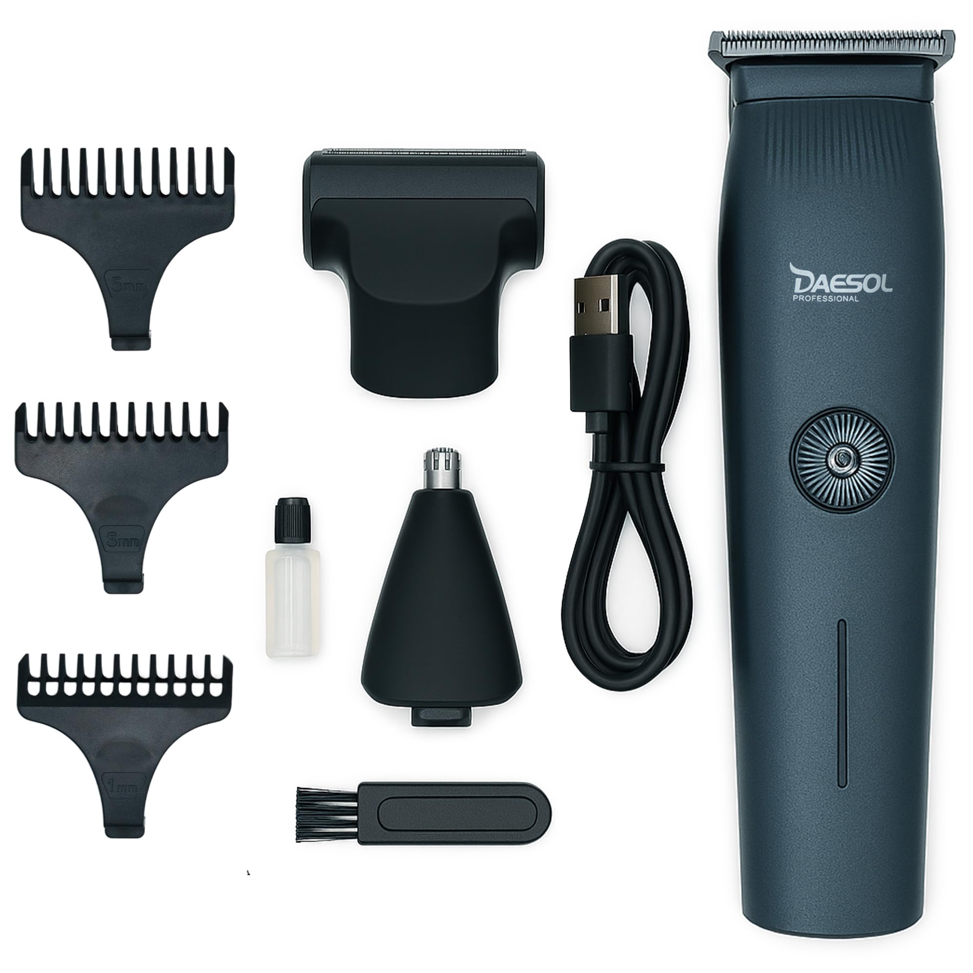 DAESOL Professional 3 in 1 Electric Trimmer, Cordless Rechargeable Hair Clippers with Combs