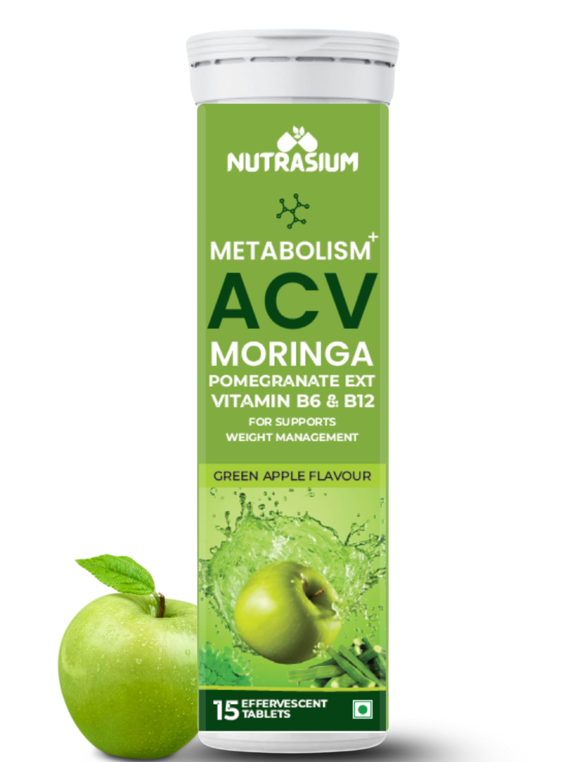 Nutrasium ACV Moringa Metabolism Plus | For Supports Weight Loss, Control Cravings, Convert Fat Into Energy, Boost Energy & Immunity (1)