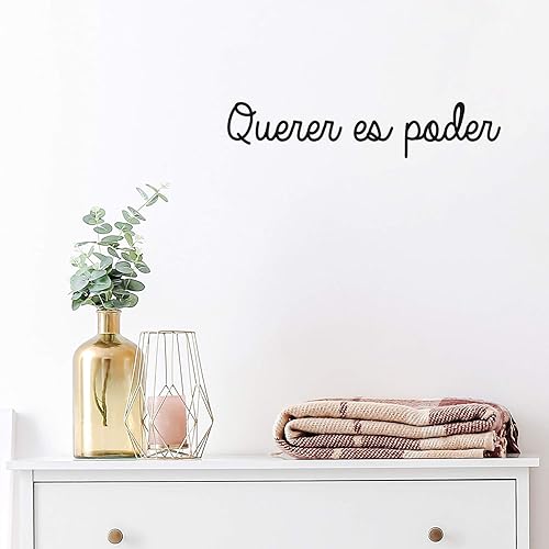Miniatura 1 de Querer Es Poder  Will Is Power - Adhesivo decorativo de vinilo para pared, 4 x 18 pulgadas, diseño inspirador en español, para dormitorio, armario,