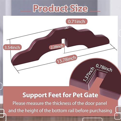 Miniatura 2 de Taiyin 3 Pcs Pet Gate Support Feet Wooden Reinforcement Fitting Dog Panel Isolation Fence Free Standing Pet Gate Dog Fence Panels for Configurable