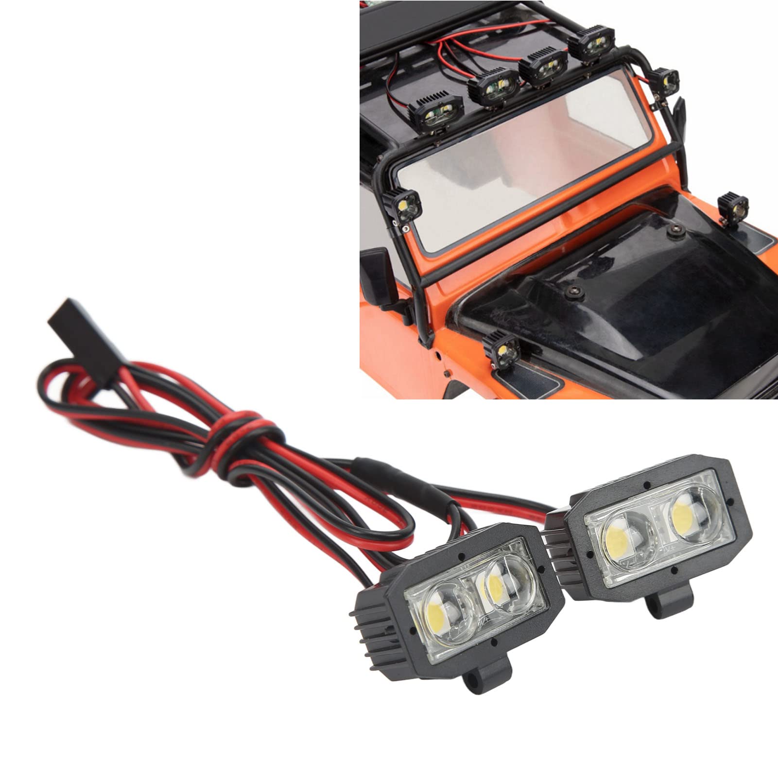 RC Spot Lamp 5 To 7.4V with Black RC Light and White Lighting Color Removable Brackets 2.54JR Connector for Car Truck RC Car Vehicles - Image 3