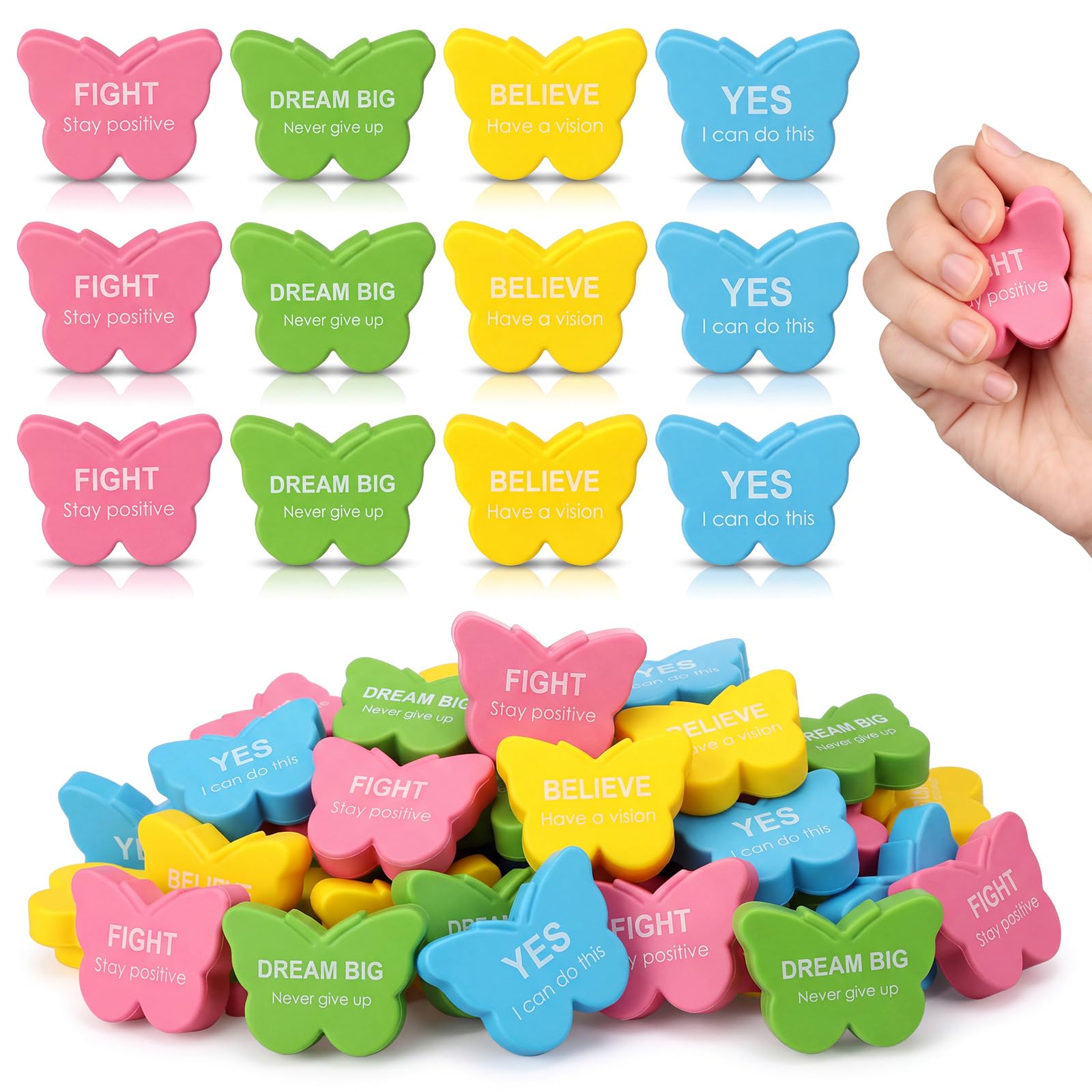 Meooeck 24 Pcs Butterfly Party Favors, Inspirational Mini Foam Gifts