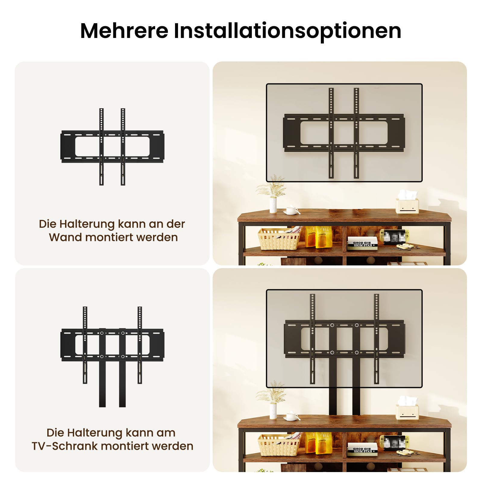 Dripex Mueble de TV con Soporte Ajustable y LED para televisores y Pantallas LCD LED de 32 a 70 Pulgadas, 106 cm