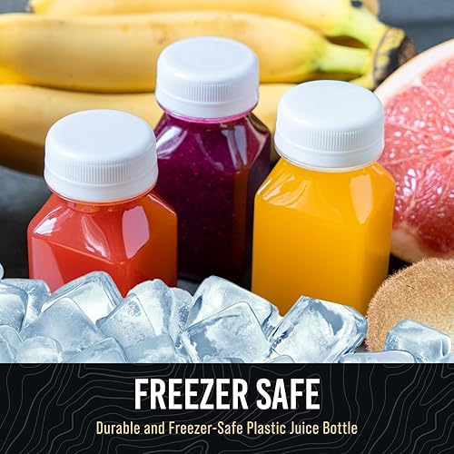 Miniatura 7 de Norcalway 10 botellas de plástico de 2 onzas con tapas – Ginger Shot – Apto para congelador, a prueba de fugas, sin BPA, botellas de plástico