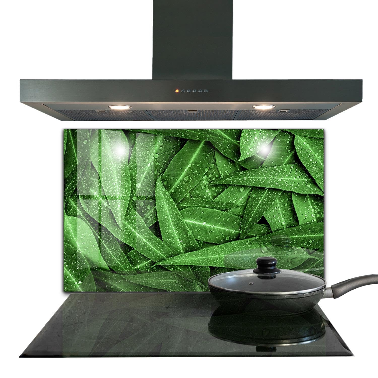 Panneau de cuisine en verre trempé anti-taches 100x70 cm vert