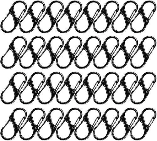 18 Pack Carabiner Clips Snap Hooks, Dual Spring S Carabiner, Zipper Clips Anti Theft Luggage Suitcase Camping