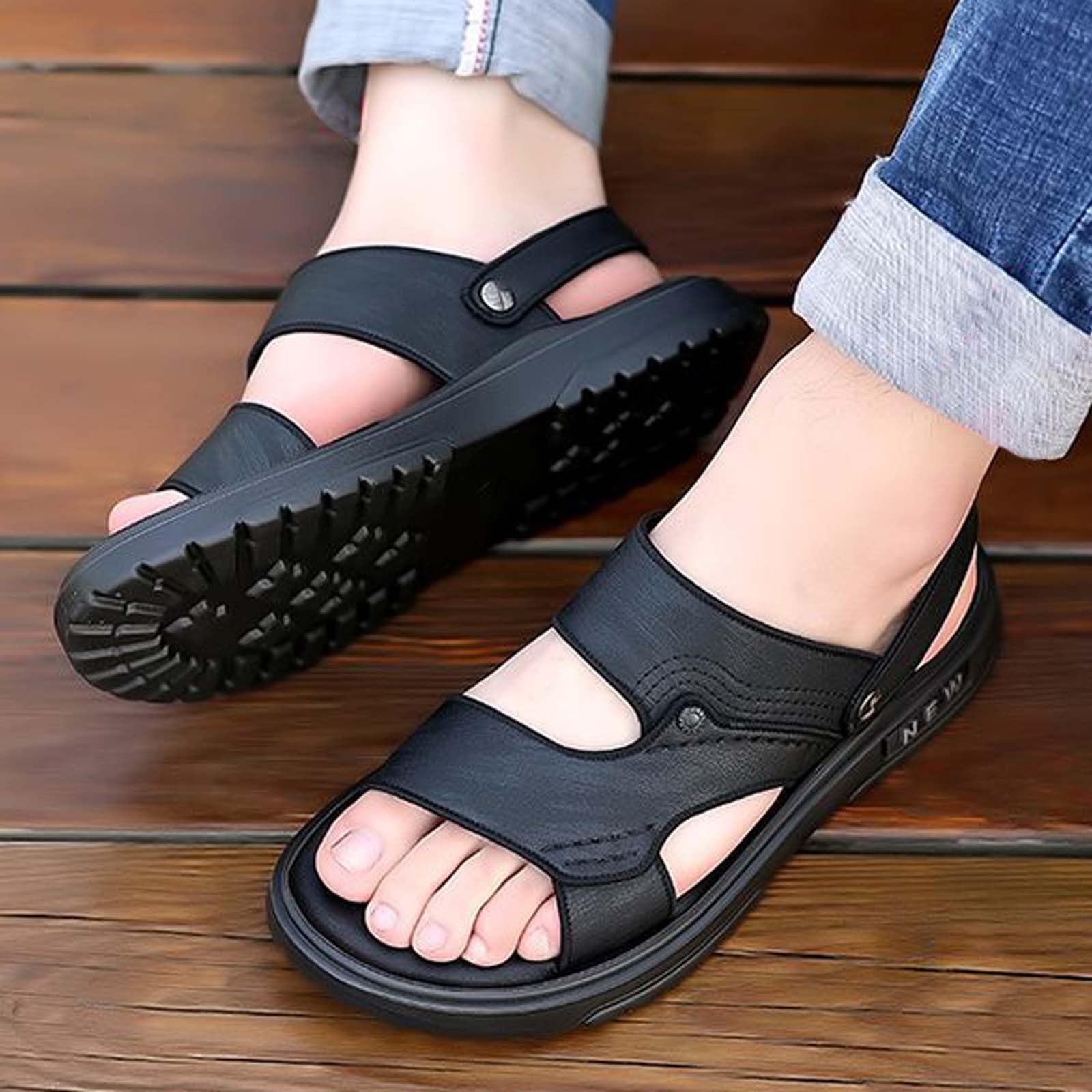 Sandalias Playa Hombre Suela de Goma Malla Transpirable con Bandas Ajustables Senderismo Casual Chanclas Piscina Amortiguado Zapas Calzado Sandalia Antideslizante Comodo para Exterior Verano