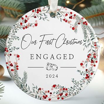 Engagement Gifts for Couples - Gifts for Newly Engaged Couples - Engagement Ornaments for Her, Bride, Bride to Be - Just Engaged Ornaments for Her, Friends - Ceramic Ornament 2024
