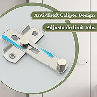 Vista 3 de Alise Pestillo de puerta abatible, cerradura de puerta de granero de acero inoxidable de 4 pulgadas, cerradura antirrobo, cerradura de seguridad