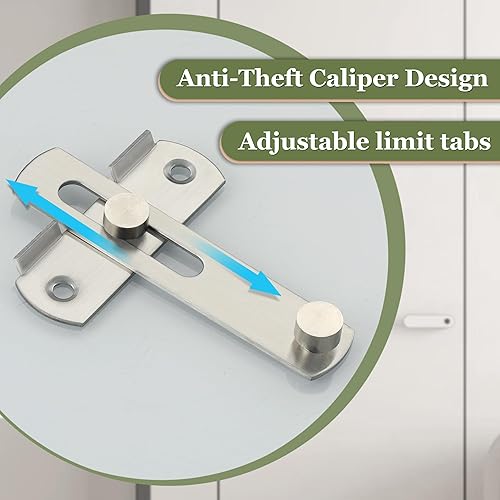 Miniatura 3 de Alise Cerradura de puerta de granero de acero inoxidable de 4 pulgadas, cerradura antirrobo, cerradura de puerta de seguridad para valla de madera,