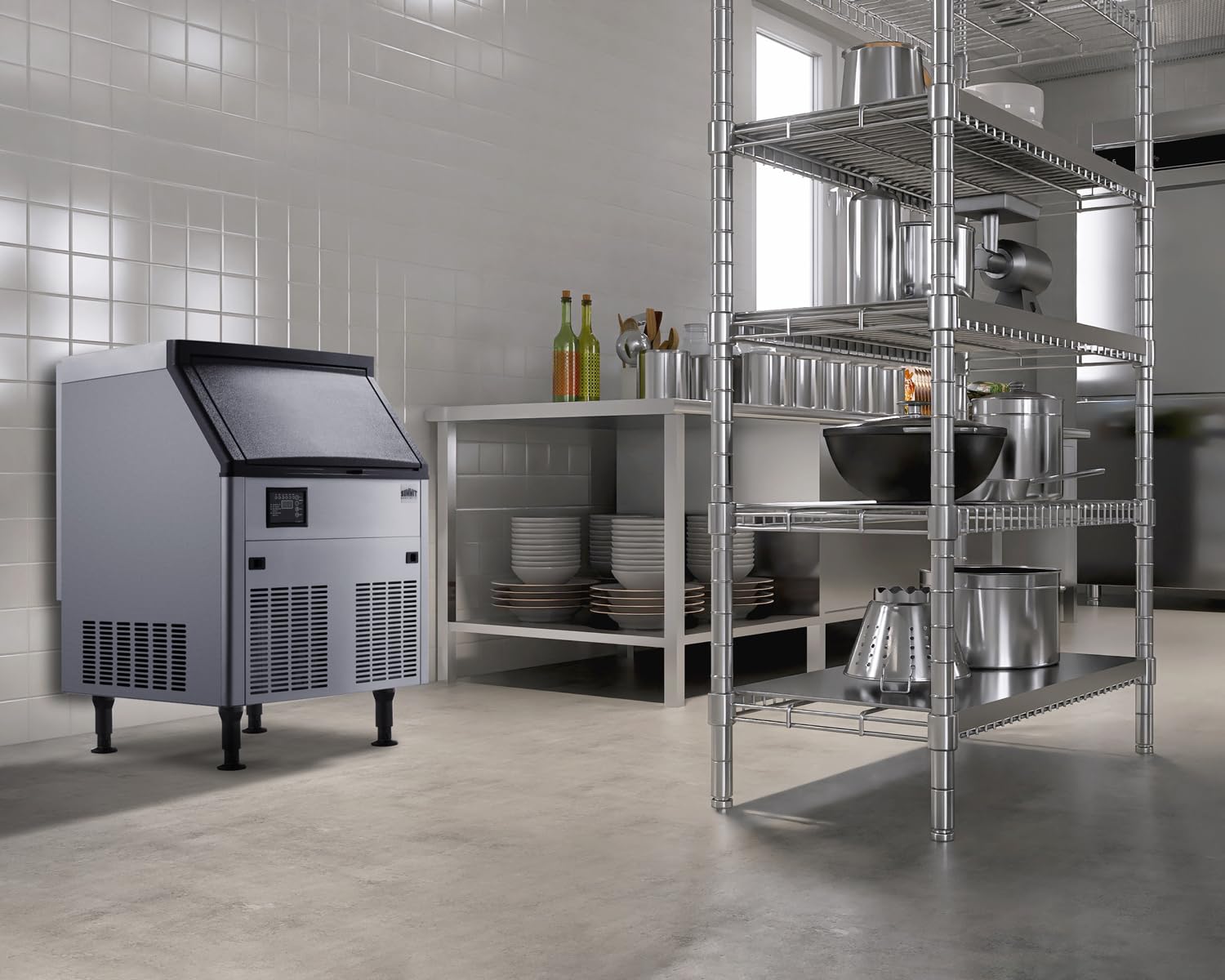 Summit Commercial Ice Machine, 210 lbs. Clear Ice Production Per Day, 80 lbs. Storage Capacity, Energy Star Certified - BIM210