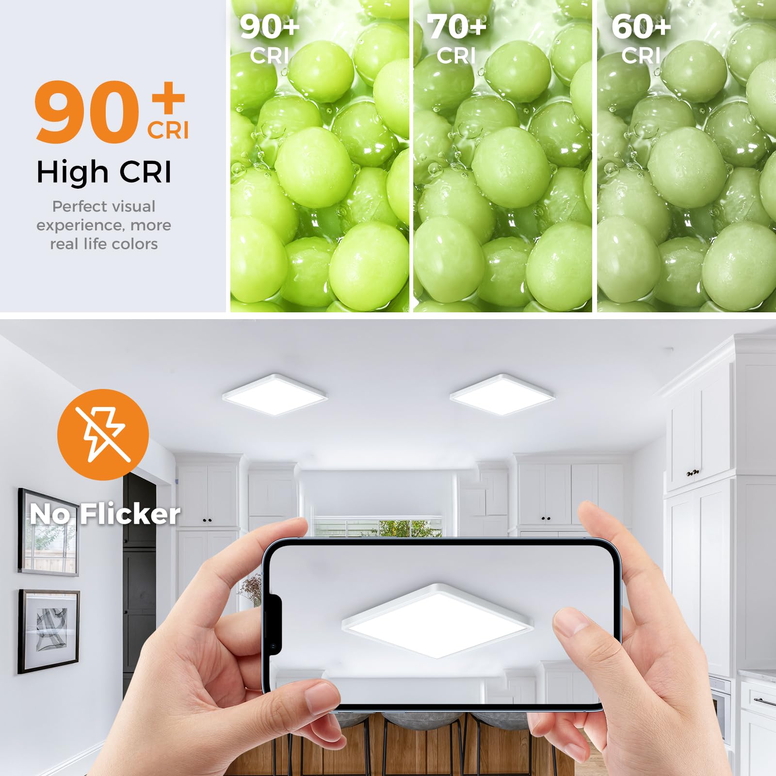 slochi 4Pack LED Ceiling Light, 3000K/4000K/6500K 3 Color Temperature, IP54 Waterproof Bathroom Light - Image 2