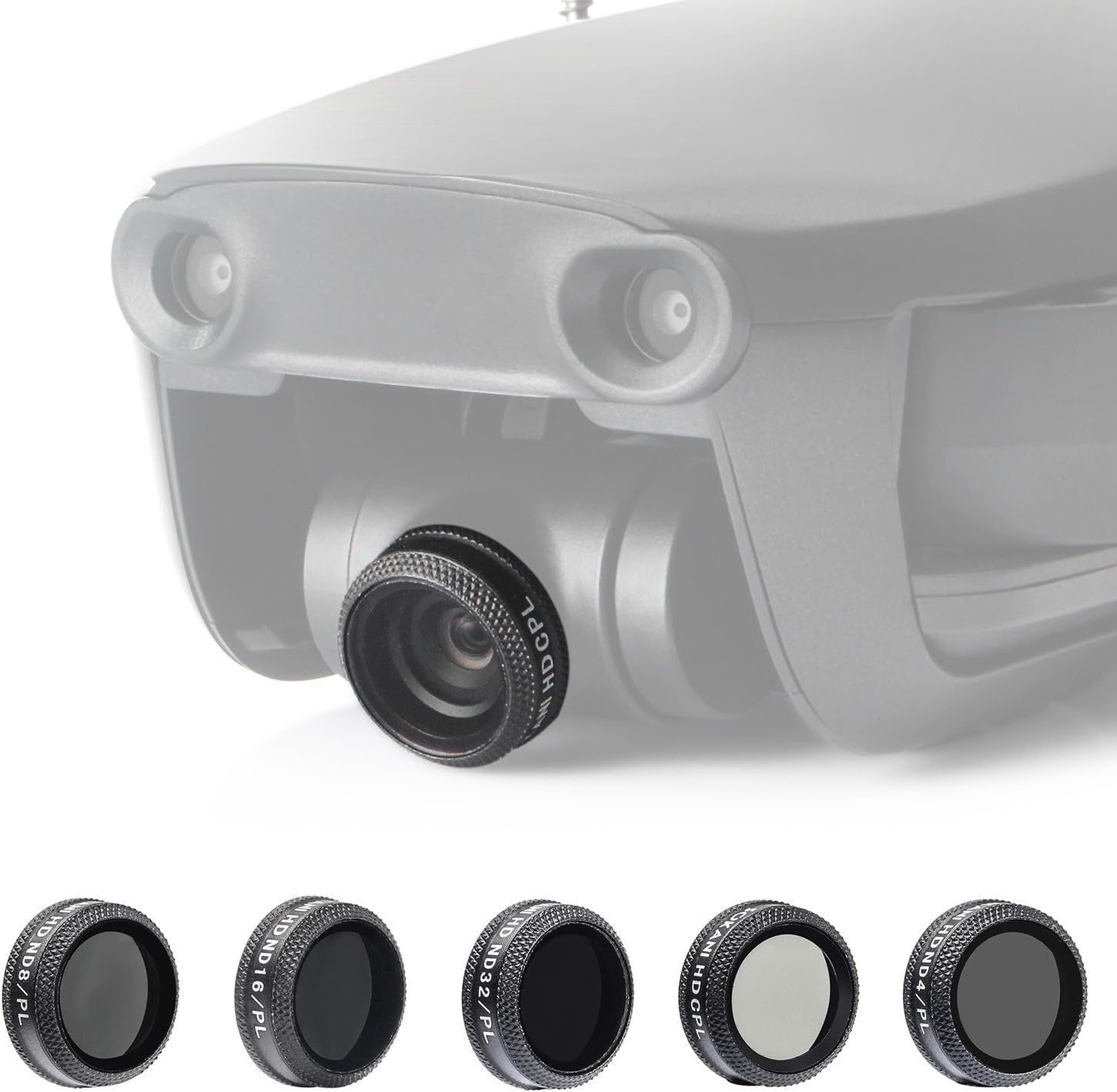 HolaFoto Drone Lens Filter Kit 5-Pack Sokani Neutral Density Polarizer Lens Filters (ND4/PL, ND8/PL, ND16/PL, ND32/PL, CPL) for DJI Mavic Air Quadcopter