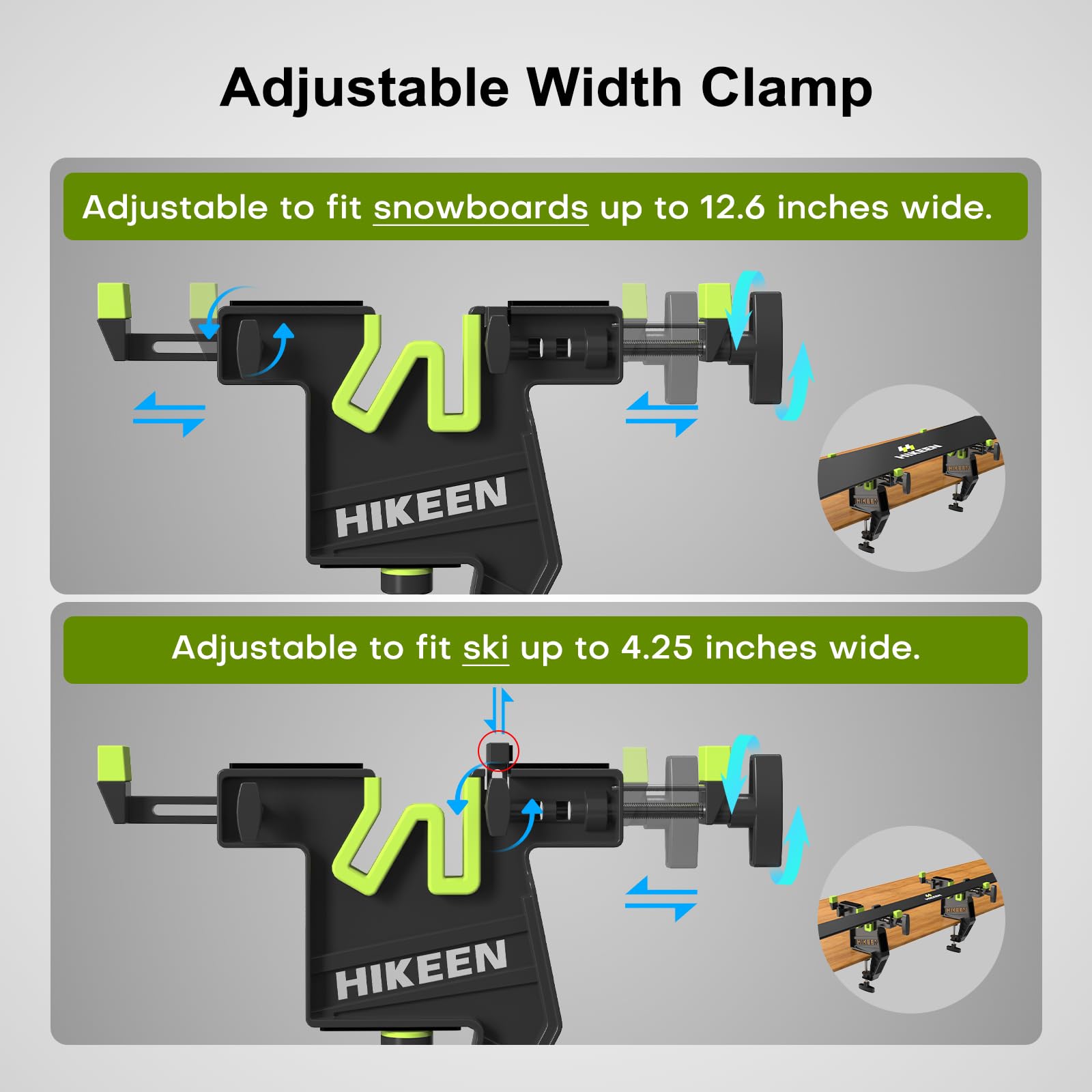 BOOSTEADY Étau pour Ski et Snowboard Réglable Réparation Cirage 2PCS Patins Antidérapants Horizontal Vertical 45°