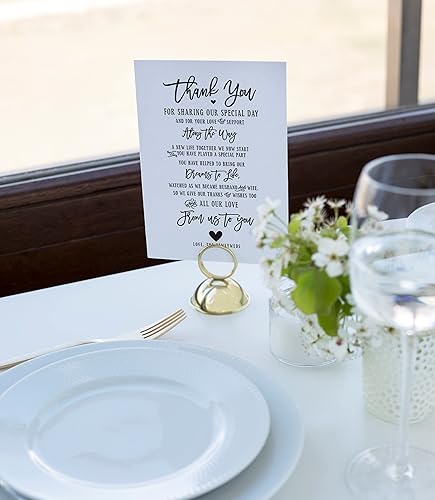 Miniatura 7 de 50 tarjetas de ajuste de lugar de agradecimiento de boda, ideales para añadir a tus centros de mesa y decoraciones de boda para recepciones, paquete