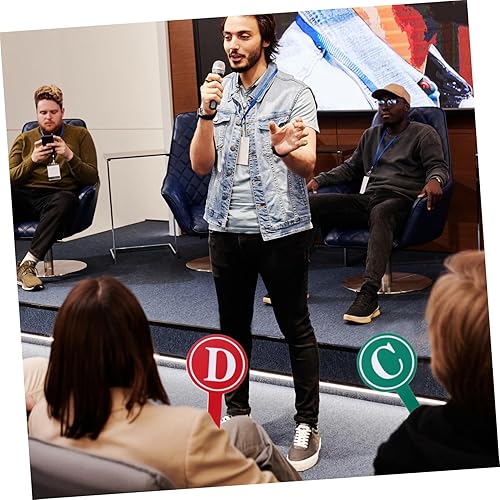 Miniatura 9 de NUOBESTY 4 unids Respuesta paleta de borrado en seco marcador de espuma marcador de votación ABCD tablero de paletas individuales borrables tablas