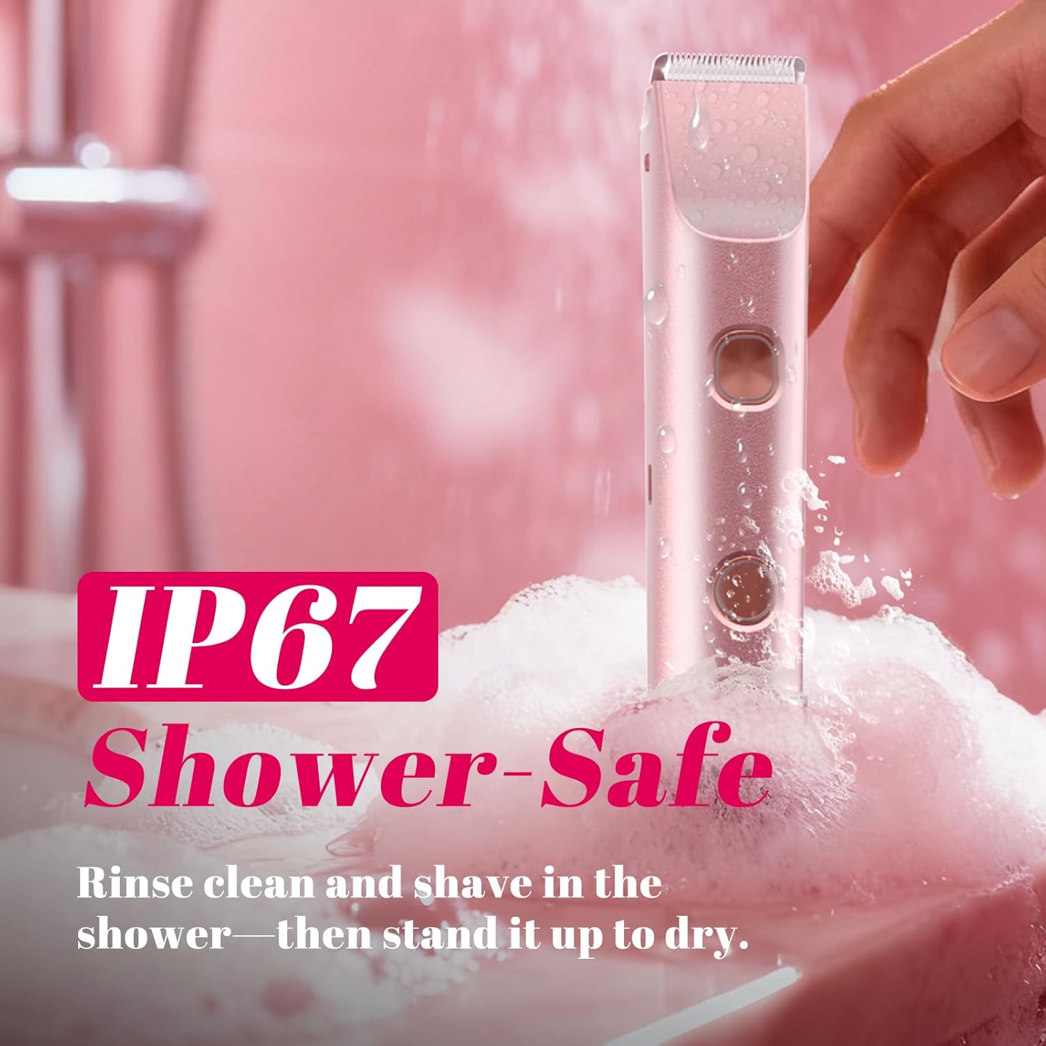 Bikini Trimmer for Women – Dual-Head Electric Razor, IP67 Waterproof USB-C Rechargeable Shaver for Bikini Line, Underarms, Legs & Face, Rose Gold Stocking Stuffer Holiday Gift