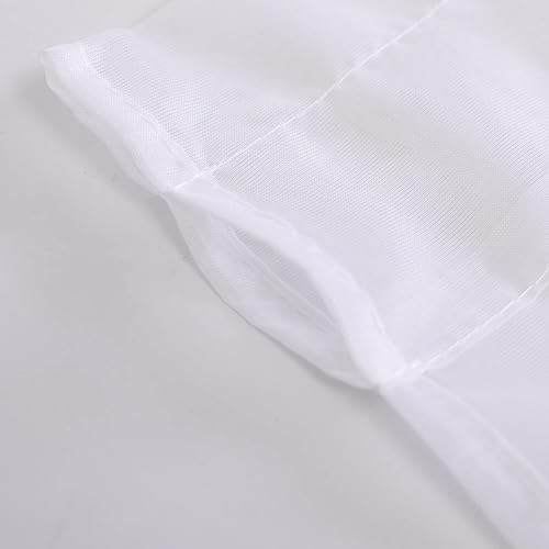 Miniatura 8 de Taisier Home Cortinas traslúcidas bordadas florales para habitación de niñas, paneles de cortina de gasa retro para dormitorio, bolsillo para barra,